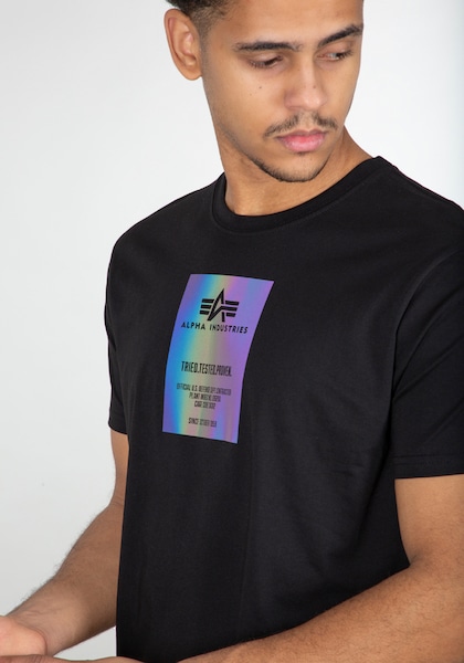 Alpha Industries T-Shirt »Alpha Industries Men - T-Shirts Rainbow Reflective Label T«