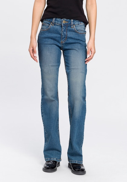 Arizona Bootcut-Jeans »Bund mit seitlichem Gummizugeinsatz«