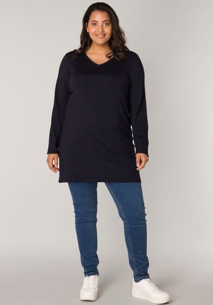 Base Level Curvy V-Ausschnitt-Pullover »BAS-ANINE-LONG«