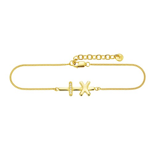 CAÏ Armband »925/- Sterling Silber vergoldet Zirkonia Kreuz«