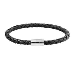 CAÏ Armband »Edelstahl Leder schwarz 23cm«