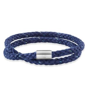 CAÏ Armband »Edelstahl Textil blau 20cm Magnetverschluß«