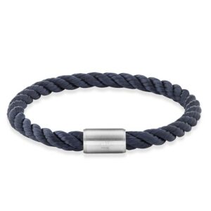 CAÏ Armband »Edelstahl Textilband Navy blau 20cm«