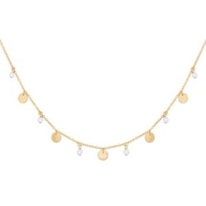 CAÏ Collierkettchen »925 Silber vergoldet Chalcedon Plättchen«