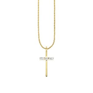 CAÏ Collierkettchen »925/- Sterling Silber vergoldet Kreuz Weißtopas 50cm«