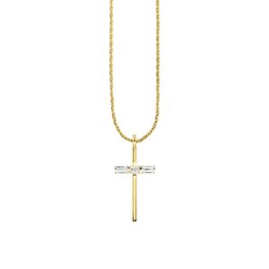 CAÏ Collierkettchen »925/- Sterling Silber vergoldet Kreuz Weißtopas 50cm«
