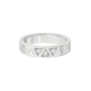 CAÏ Fingerring »925 Silber rhodiniert mit Zirkonia Dreiecken«