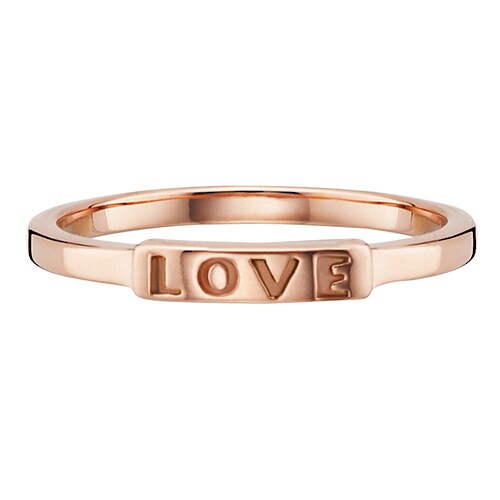 CAÏ Fingerring »925/- Silber rotvergoldet LOVE«