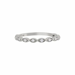 CAÏ Fingerring »925/- Sterling Silber rhodiniert Zirkonia Stacking«