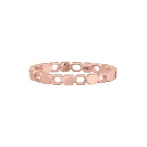 CAÏ Fingerring »925/- Sterling Silber rosévergoldet Hexagon Cut Outs Stacking«