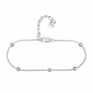 CAÏ Fußkette »925/- Sterling Silber rhodiniert Schlangenkette vi«