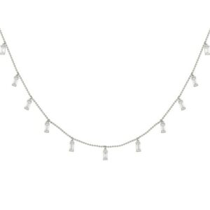 CAÏ Kette mit Anhänger »925/- Sterling Silber rhodiniert Anhänger Zirkonia Baguette«