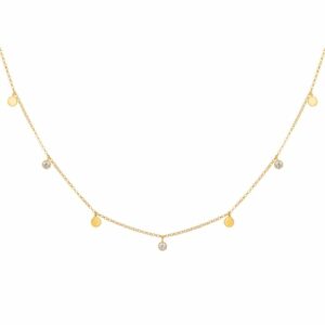 CAÏ Kette mit Anhänger »925/- Sterling Silber vergoldet Anhänger Plättchen Zirkonia«