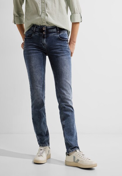 Cecil Slim-fit-Jeans »Jeanshose Style Toronto Mid Blue«