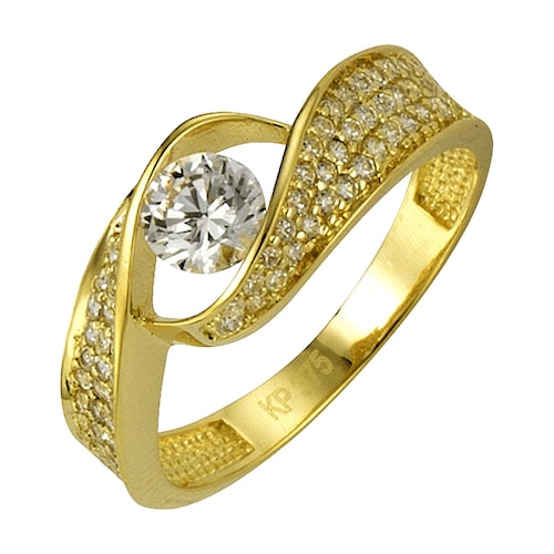 CELESTA Fingerring »375 Gold mit Zirkonia weiß«