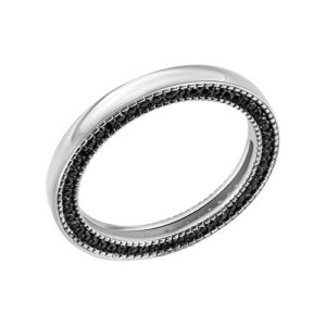 CELESTA Fingerring »925 Silber mit schwarzen Zirkoniasteinen«