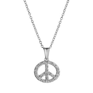 CELESTA Kette mit Anhänger »Boho Peace mit Kette 42+3cm 925 Silber Zirkonia weiss«