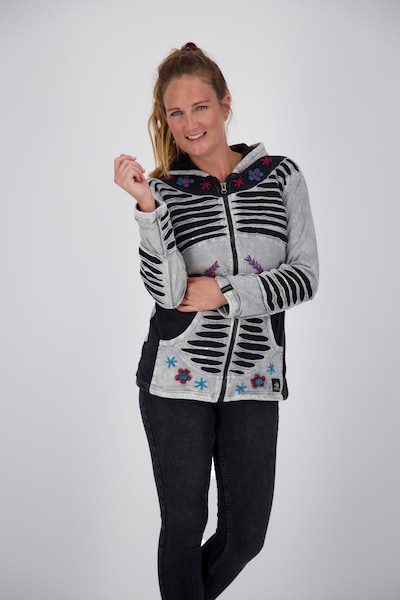 DEPROC Active Fleecejacke »Patchwork NUNAVUT LIGHT GRAY & NEW FLOWER POWER«