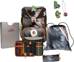 DerDieDas® Schulrucksack »ErgoFlex Exklusiv LED - Cyber Dino«