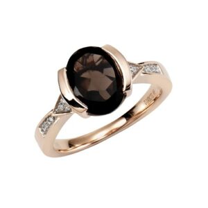 Diamonds by Ellen K. Fingerring »375/- Gold Rauchquarz mit Diamant 0