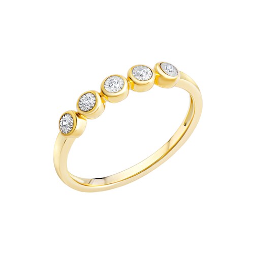 Diamonds by Ellen K. Fingerring »585 Gelbgold bicolor Brill.«
