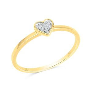 Diamonds by Ellen K. Fingerring »585 Gelbgold zweifarbig Herz Brillanten 0