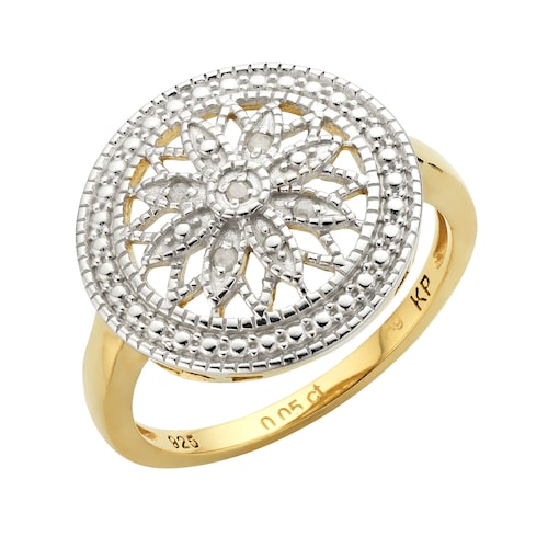Diamonds by Ellen K. Fingerring »925 Silber vergoldet Diamant 0