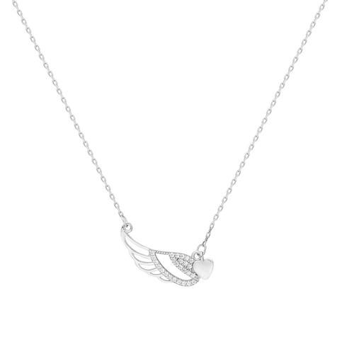 dKeniz Kette mit Anhänger »Engelsflügel 925/- Sterling Silber Zirkonia Weiß«