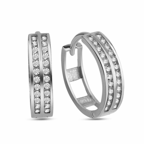 dKeniz Paar Creolen »925/- Sterling Silber Pave«