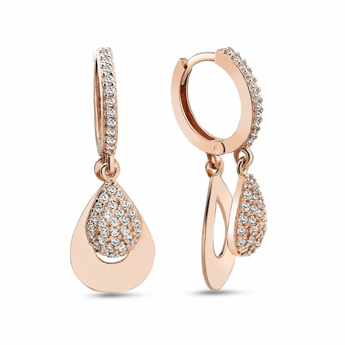 dKeniz Paar Ohrhänger »925/- Sterling Silber rosévergoldet Eleganz Ohrring«