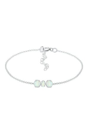Elli Armband »Armkettchen Synthetischer Opal Trend 925 Silber«