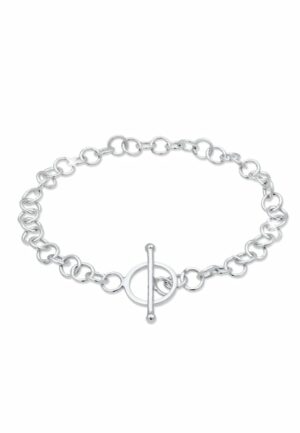 Elli Armband »Basic Charmträger Ankerkette Geo Kreis 925 Silber«