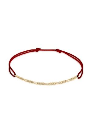 Elli Armband »Figaro-Kette Rot Nylon Verstellbar 925 Silber«