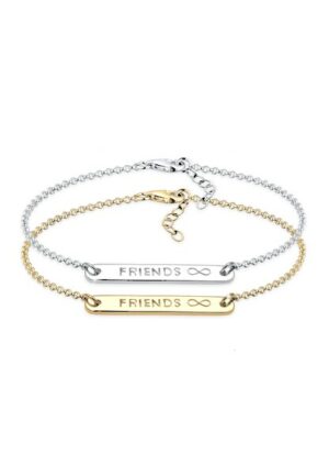 Elli Armband Set »Infinity Freundschaft Set Bi-Color Silber«