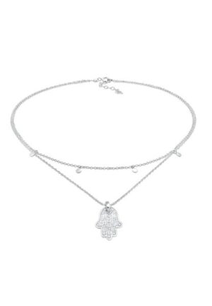 Elli Collier »Choker Plättchen Fatimas Hand Zirkonia 925 Silber«