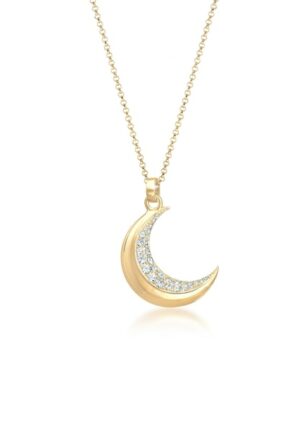 Elli Collierkettchen »Halbmond Astro Kristalle 925 Silber«