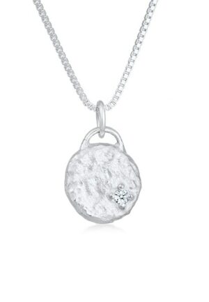Elli DIAMONDS Collierkettchen »Diamant (0.03 ct) Plättchen Vintage 925 Silber«