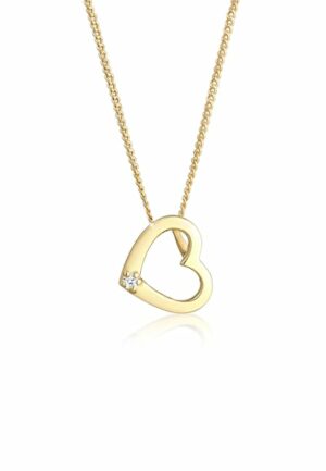 Elli DIAMONDS Collierkettchen »Herz Liebe Diamant (0.015 ct.) Love 585 Gelbgold«