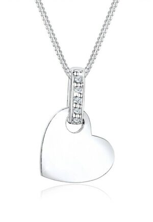 Elli DIAMONDS Collierkettchen »Herz Liebe Diamant (0.025 ct.) 925 Silber«