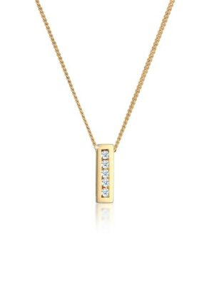 Elli DIAMONDS Collierkettchen »Klassisch Elegant Diamant (0.075 ct.) 585 Gelbgold«