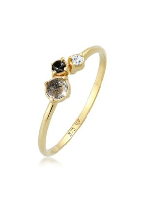 Elli DIAMONDS Diamantring »Diamant (0.03 ct.) Topas Turmalin 375er Gelbgold«