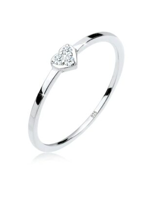 Elli DIAMONDS Verlobungsring »Herz Symbol Diamant 0.04 ct. 925 Silber«