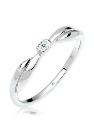 Elli DIAMONDS Verlobungsring »Schleife Verlobung Diamant 0.03 ct. 925 Silber«