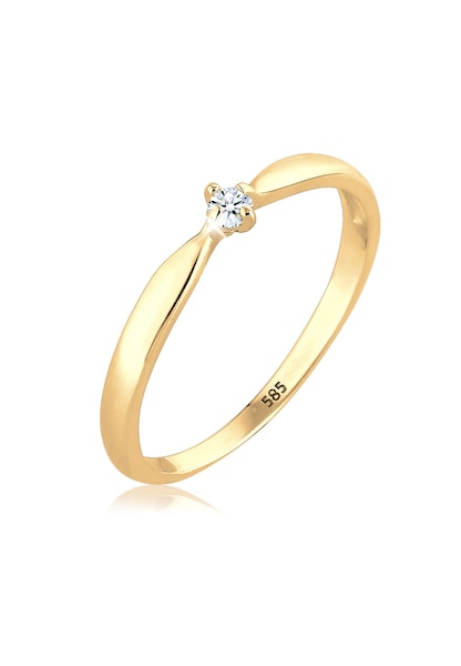 Elli DIAMONDS Verlobungsring »Verlobung Welle Diamant (0.03 ct.) 585 Gelbgold«