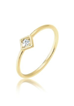 Elli DIAMONDS Verlobungsring »Verlobungsring Geo Diamant (0.03 ct.) 375 Gelbgold«