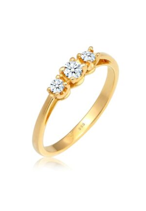 Elli DIAMONDS Verlobungsring »Verlobungsring Trio Diamant 0.23 ct. 585 Gelbgold«