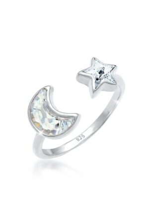 Elli Fingerring »Astro Kristalle 925 Silber vergoldet«