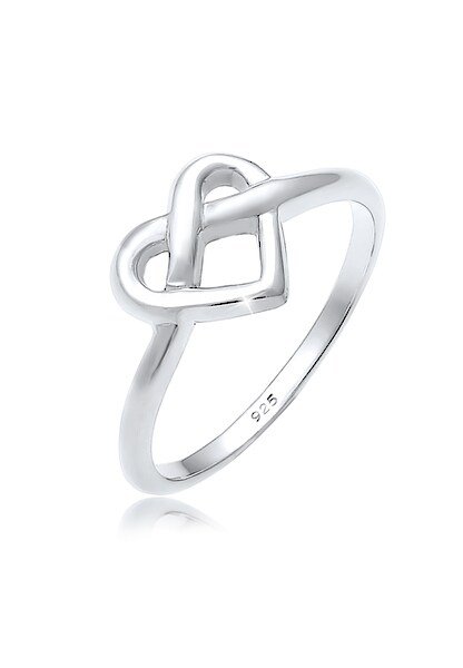 Elli Fingerring »Brezel Herz Knoten Trend 925 Sterling Silber«