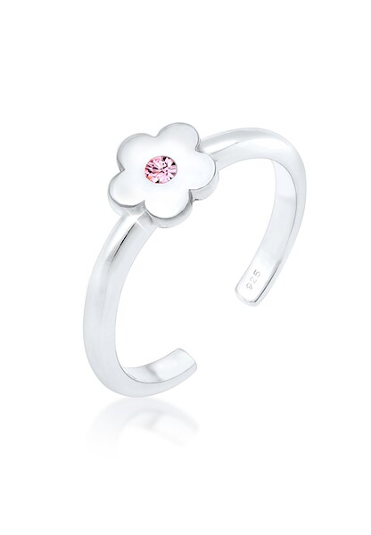 Elli Fingerring »Kinder Blume Kristall 925 Silber«