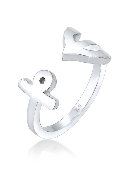 Elli Fingerring »Offen Anker Maritim Meer Verstellbar 925er Silber«